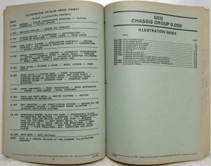 1989-1991 Geo Tracker J1 Parts and Illustration Book Catalog