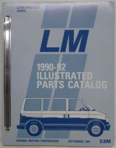 1990-1992 GMC Safari Chevrolet Astro LM Small Van Parts/Illustration Book