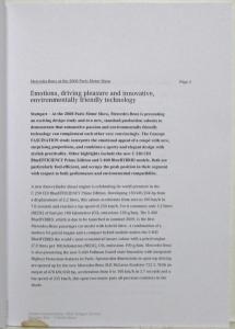 2008 Mercedes-Benz Paris Motor Show Media Information Press Kit