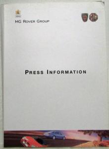 2001 MG Rover Group Geneva Motor Show Media Information Press Kit