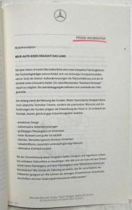 1993 Mercedes-Benz Vision A 93 Media Information Press Kit - German Text