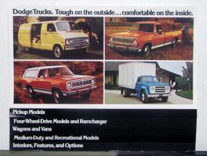 1976 Dodge Pickup Ramcharger Wagon Vans Md Duty Interiors Options Sales Brochure