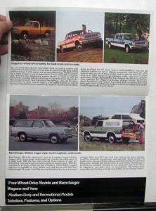 1976 Dodge Pickup Ramcharger Wagon Vans Md Duty Interiors Options Sales Brochure