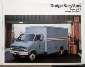 1976 Dodge Kary Vans 10FT 12FT Features Options Interiors Sales Brochure