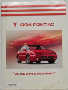 1994 Pontiac Media Information Press Kit - Grand Am Grand Prix Bonneville