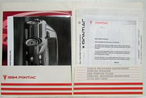 1994 Pontiac Media Information Press Kit - Grand Am Grand Prix Bonneville