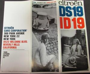 Original 1966 Citroen Dealer Sales Brochure Folder DS19 ID19 Rare