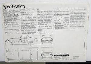 1974 Jensen Healey Color Sales Brochure Original Left Seat Steering