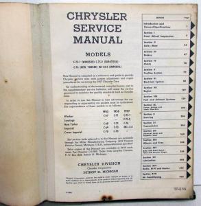 1957 Chrysler Dealer Shop Service Repair Manual Windsor Imperial New Yorker Orig