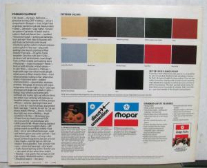 1982 Dodge Pickup D150 250 350 W150 250 350 Interior  Exterior Color Brochure