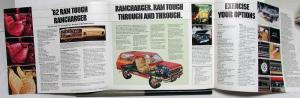 1982 Dodge Ramcharger Royal SE AD150 AW150 Interior Exterior Color Sale Brochure