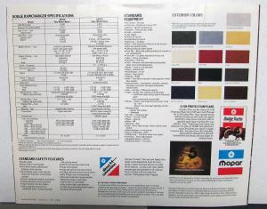 1982 Dodge Ramcharger Royal SE AD150 AW150 Interior Exterior Color Sale Brochure