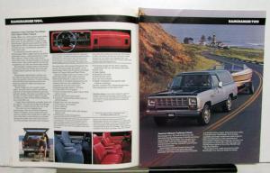 1984 Dodge Ramcharger AD150 AW150 Diagram Color Options Features Sale Tri-Folder