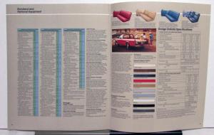 1987 Dodge Dakota 4x4 2WD AWD Diagram Color Options Features Brochure