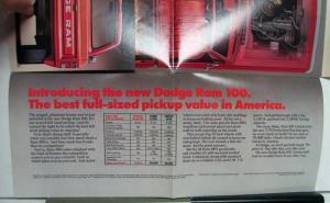 1986 Dodge Power Ram 100  Diagrams Features Specifications Fold Out Brochure