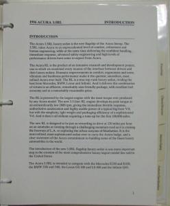 1996 Acura RL Media Information Prestige Press Kit