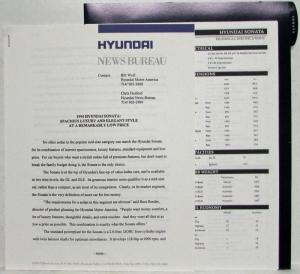 1994 Hyundai Media Information Press Kit - Sonata Elantra Scoupe Excel