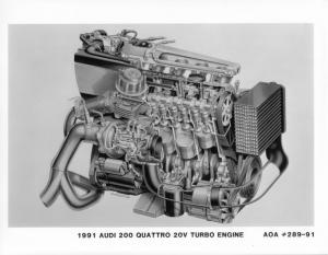 1991 Audi 200 Quattro 20 Turbo Engine Illustrative Cutaway Press Photo 0020