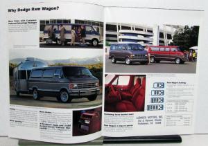 1991 Dodge Wagons Van Ram Wagon Ram Van Caravan C/V Seating Brochure Poster