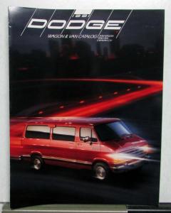 1991 Dodge Ram Wagon Ram Van Caravan C/V Specs Towing Seating Sales Brochure