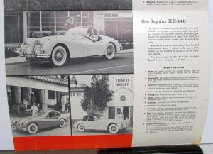 Original 1956 Jaguar Dealer Sales Brochure 2.4 XK-140 Roadster Coupe Mark VII