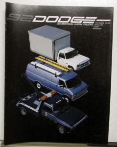 1992 Dodge Commercial Vehicles Chassis Cabs Pickups Vans Wagons Specs Brochure