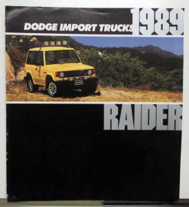 1989 Dodge Import Trucks Raider Safety Features Interiors Accessories Brochure