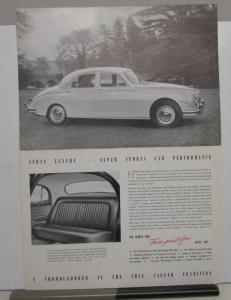 Original 1958 Jaguar Dealer Sales Brochure 3.4 Litre B Engine Rare