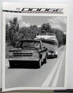1993 Dodge Ram 50 Dakota Pickups Ramcharger Vans Caravan Trailer Towing Guide