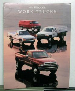 1994 Dodge Work Trucks Ram Pickups Caravan Ram Van Dakota Dimensions  Brochure