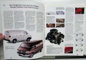1994 Dodge Ram Van Wagons Dimensions Specifications Colors Sales Brochure