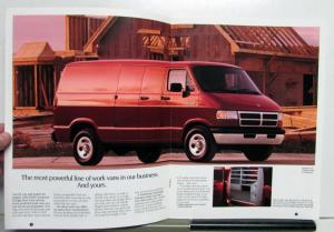 1994 Dodge Ram Van Wagons Dimensions Specifications Colors Sales Brochure