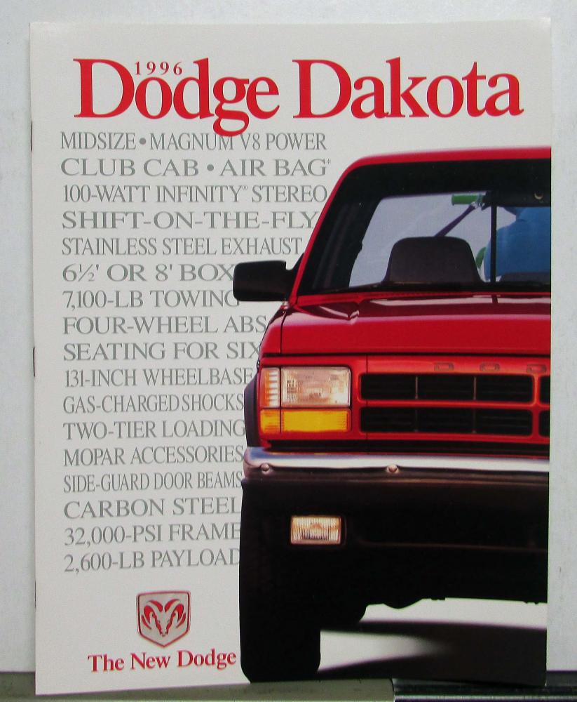 1996 Dodge Ram Dakota Midsize V8 Exterior Colors Options Sales Brochure
