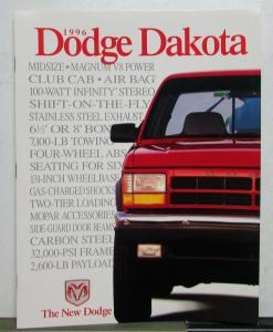 1996 Dodge Ram Dakota Midsize V8 Exterior Colors Options Sales Brochure