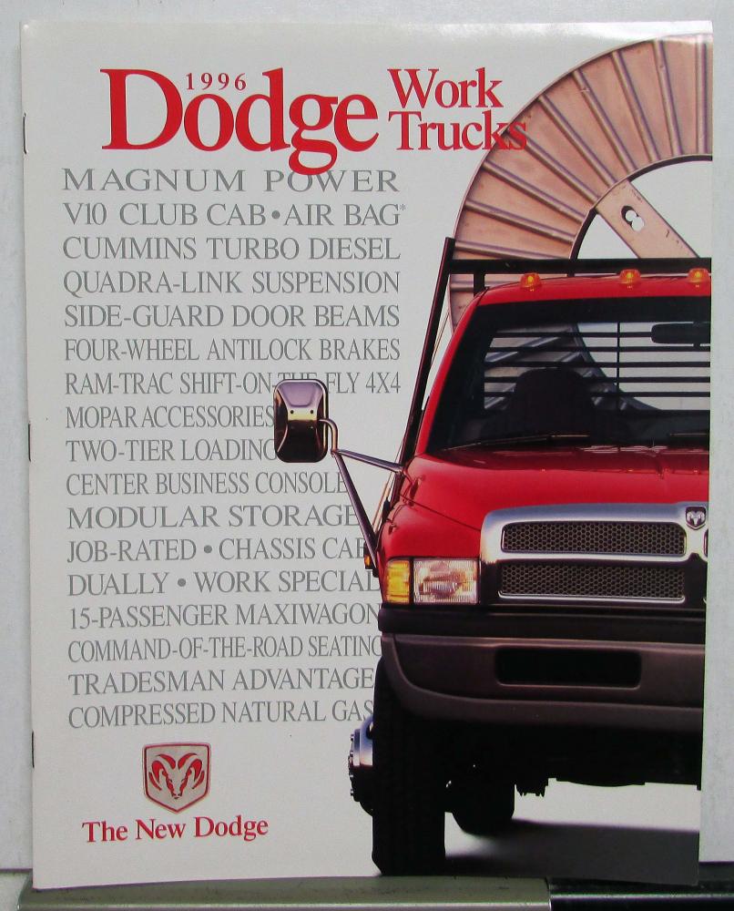 1996 Dodge Ram Work Trucks Pickup Dakota Exterior Colors Options Sales Brochure