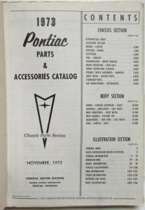 1973 Pontiac Parts and Accessories Book Catalog 1962-1973 GTO Firebird Tempest