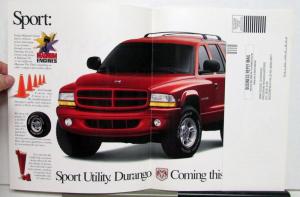 1998 Dodge Durango Sport Utility Performance Specifications Sales Folder