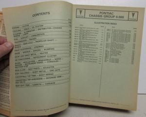 1963-1975 Pontiac Chassis Body Parts Catalog Book Text & Illustr GTO Firebird GM