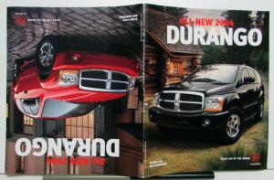2004 Dodge Durango Features Options Colors Sales Brochure DUAL COVER