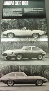 1968 Jaguar Dealer Sales Brochure Folder XK-E 2+2 Coupe Roadster