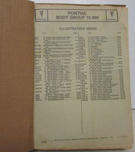 1976-1980 Pontiac Chassis Body Parts Book & Illustration Catalog Firebird LeMans