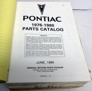1976-1980 Pontiac Chassis Body Parts Book & Illustration Catalog Firebird LeMans