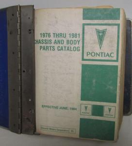 1976-1981 Pontiac Chassis Body Parts Book Set Text & Illus Firebird TA LeMans