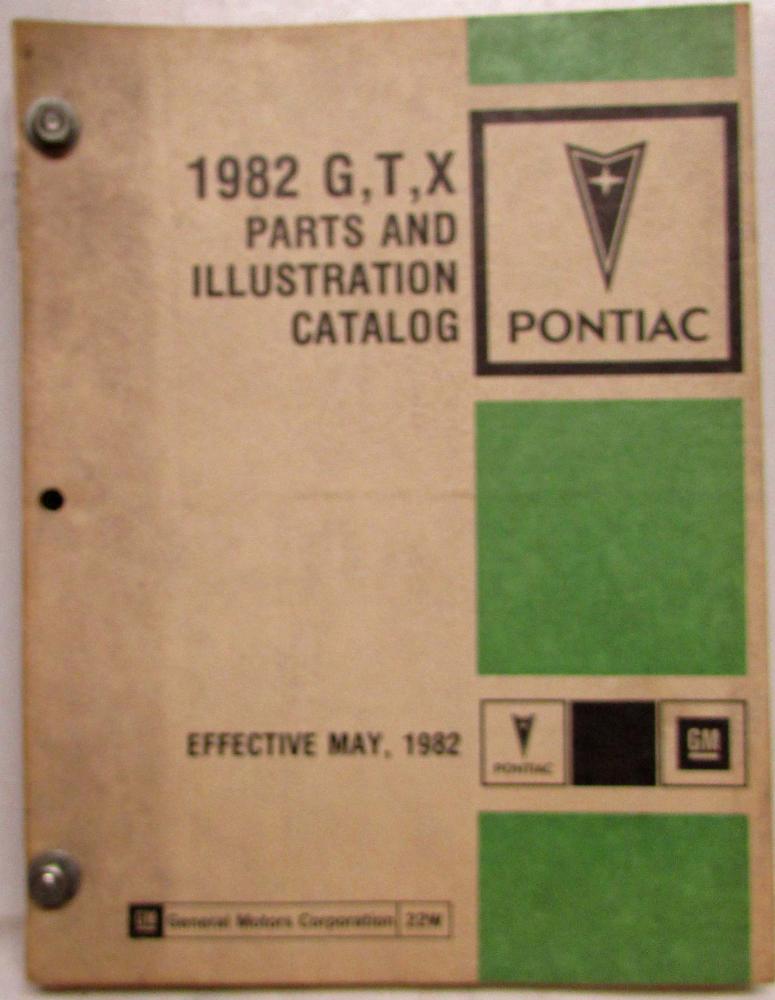 1982 Pontiac Bonneville Grand Prix T1000 and Phoenix Parts and Illustration Book