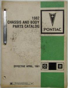 1982 Pontiac J2000 Parts Book and Illustration Catalog