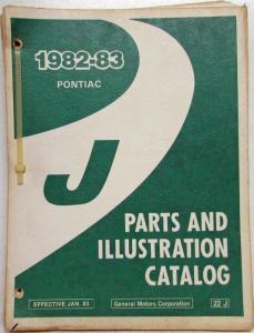 1982-1983 Pontiac J2000 Parts Book and Illustration Catalog