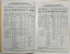 1982-1983 Pontiac J2000 Parts Book and Illustration Catalog