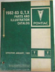 1982-1983 Pontiac Bonneville Grand Prix T1000 Phoenix Parts & Illustration Book