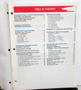 1977 Ford Dealer Jatco Auto Trans Service Training Manual Operation & Diagnosis