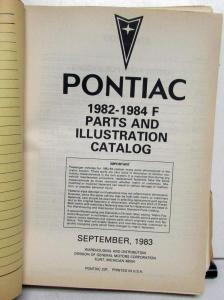 1982-1984 Pontiac Firebird Trans Am and SE Parts and Illustration Book